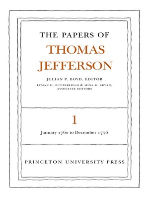 cover image of The Papers of Thomas Jefferson, Volume 1